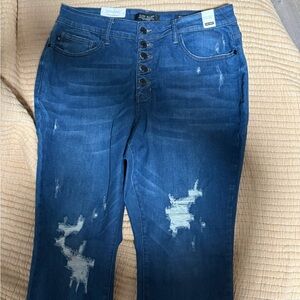 Judy Blue High Rise Button Fly Jeans - Blue